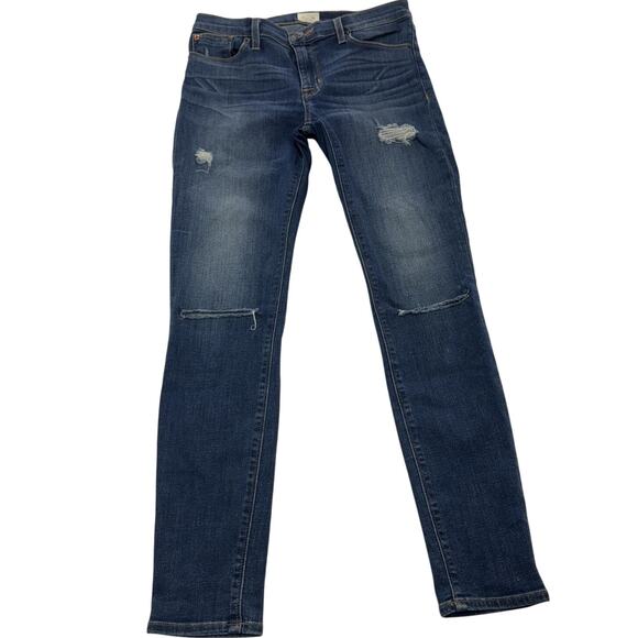 Hudson Jeans Womens 27 Blue Krista Ankle Super Skinny Distressed Stretch Denim - Picture 1 of 8